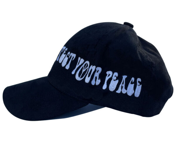 Black suede Protect Your Peace hat